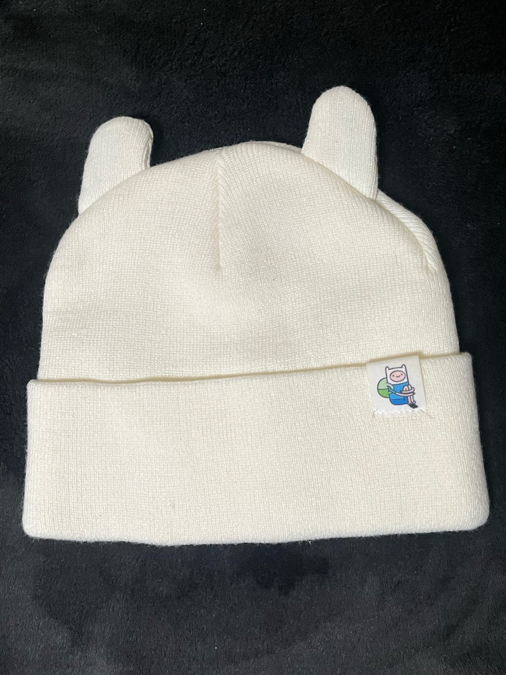 Aventure Time Figural Finn cuff Knit Beanie with Ear .